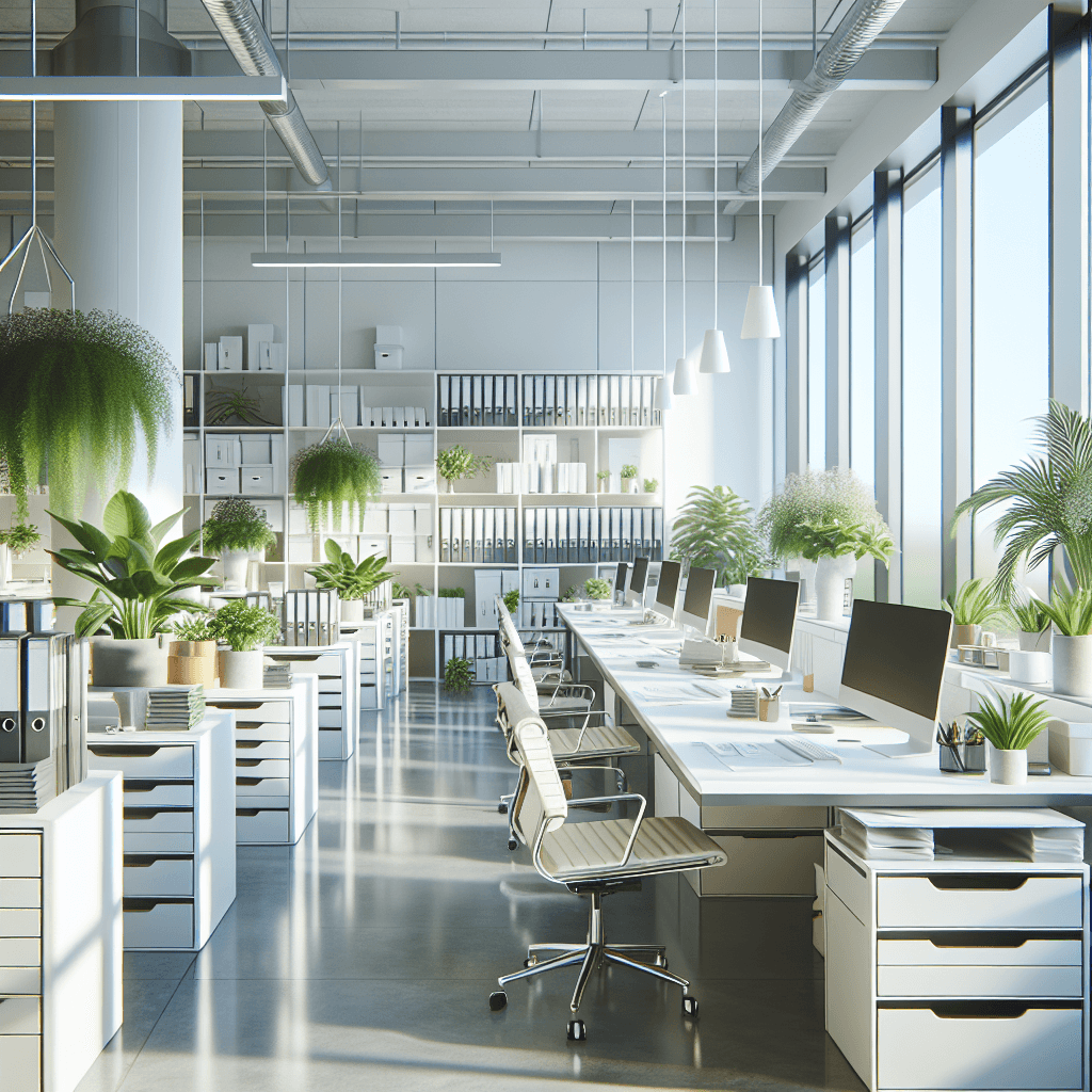 Clean offices from Action Cleaning - bright modern office with plants maintained by a commercial cleaning company in Greensboro NC